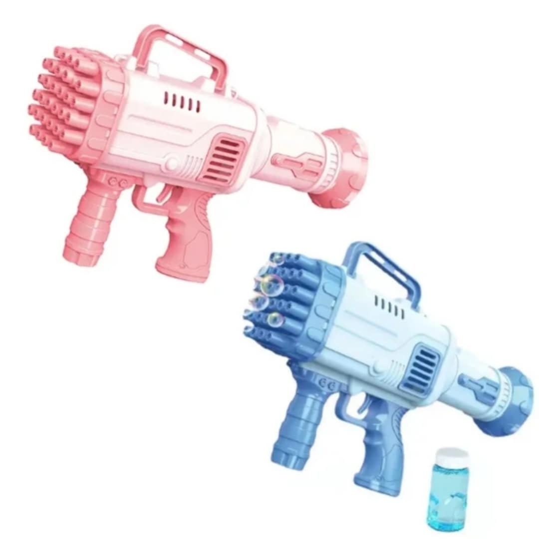 Mega Bubble Blaster Gun – 69-Hole Electric Bubble Machine for Kids (Pink & Blue)