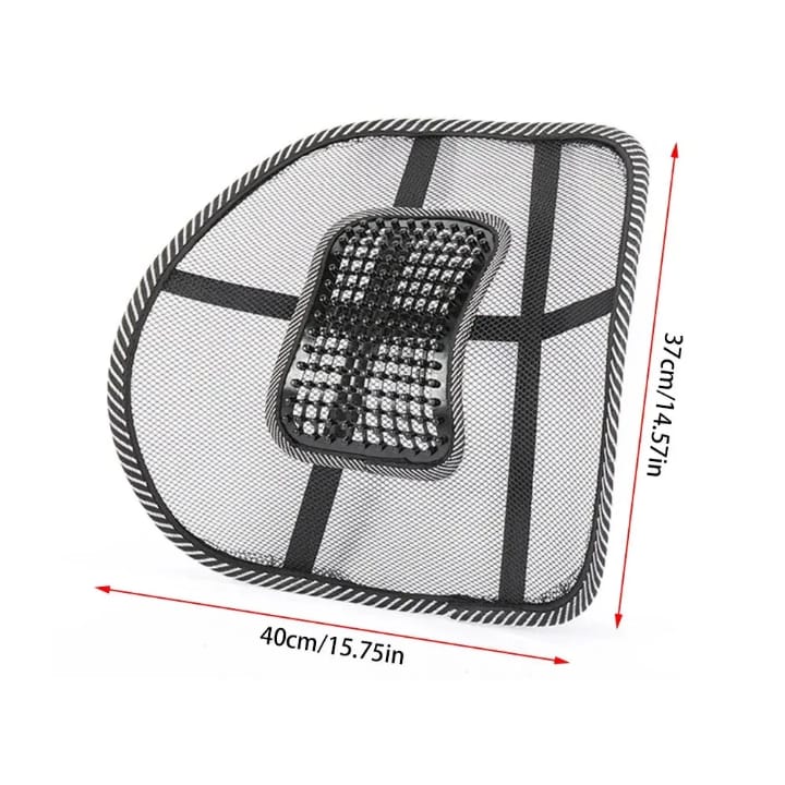 Ergonomic Mesh Back Support Cushion with Massage Beads for Chair &amp; Car Seat