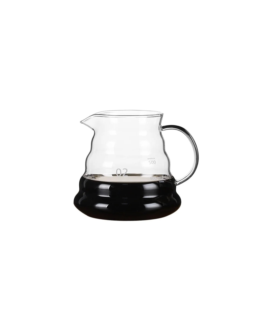 V60 Manual Coffee Share Pot With Filter Glass Clear