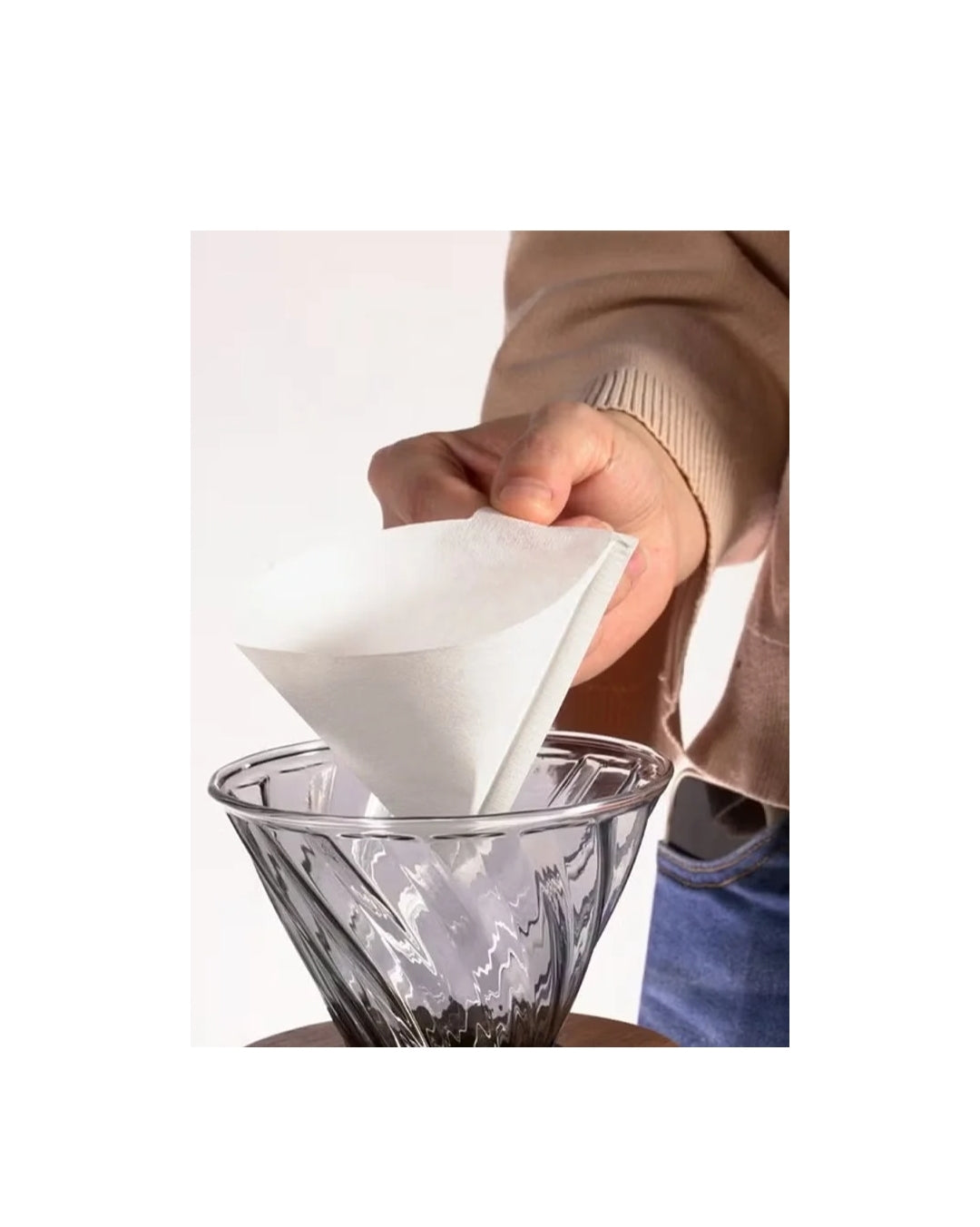 100 Piece Coffee Paper Filter V60 Size 02 White