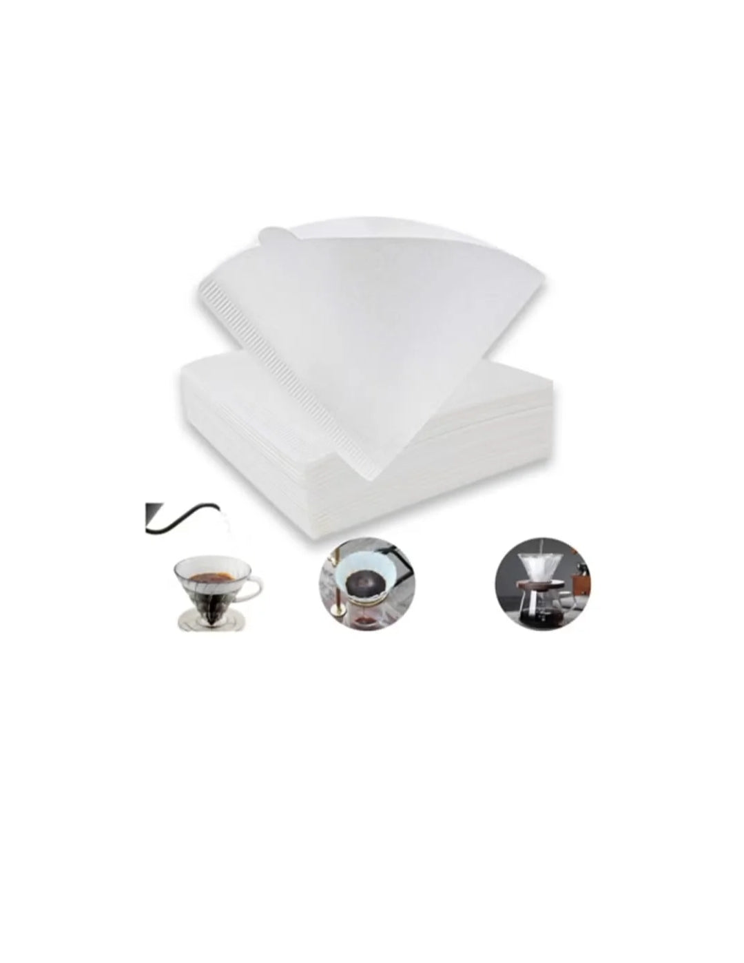 100 Piece Coffee Paper Filter V60 Size 02 White