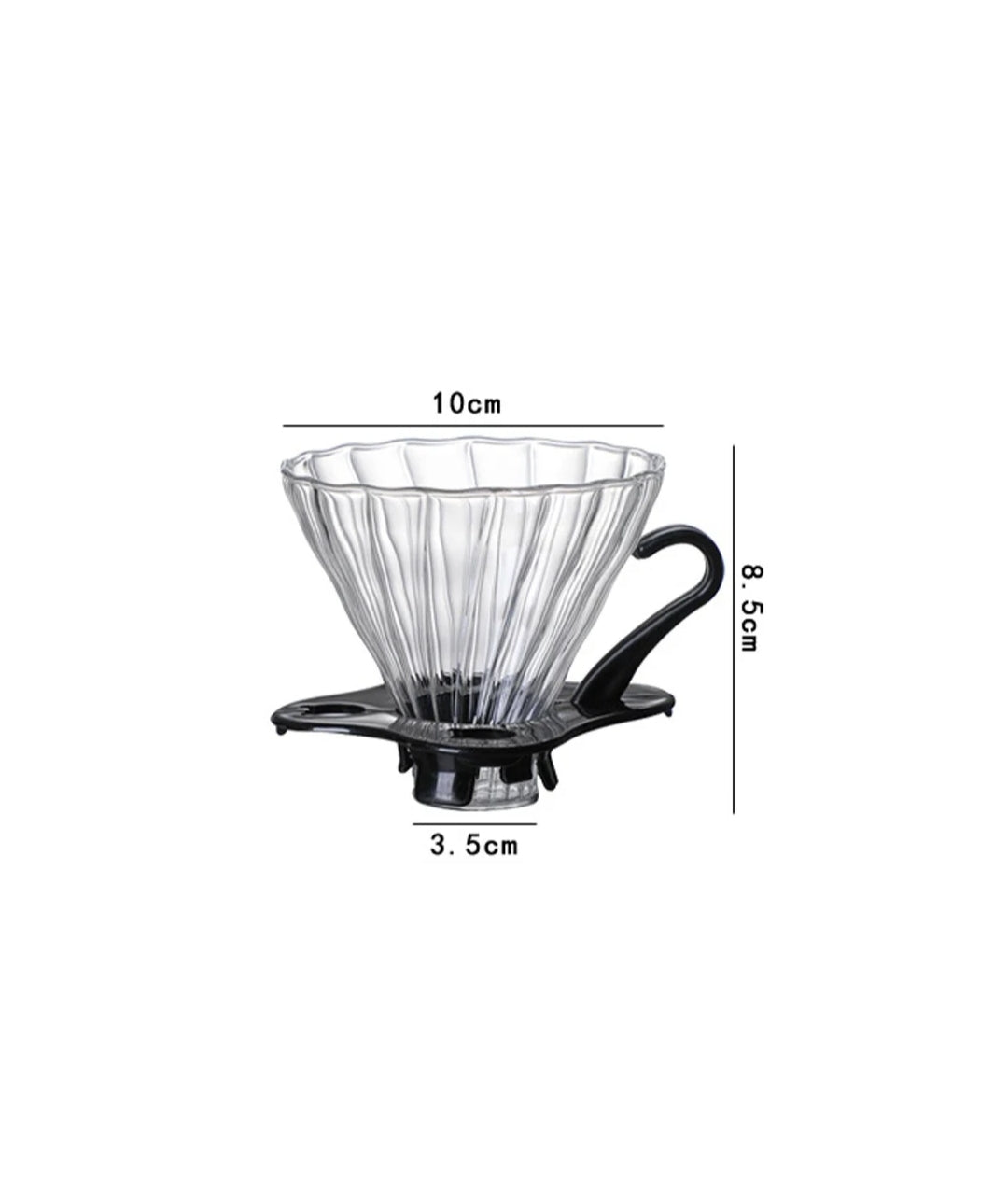 Reusable Glass V60 Coffee Dripper Funnel | Pour Over Coffee Maker, Hand Brewed Coffee Filter Cup |  Ideal for Coffee Lovers