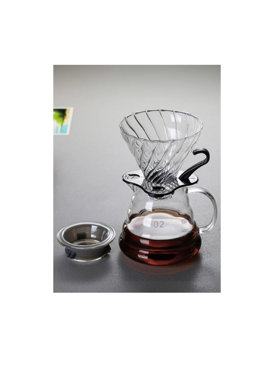 Reusable Glass V60 Coffee Dripper Funnel | Pour Over Coffee Maker, Hand Brewed Coffee Filter Cup |  Ideal for Coffee Lovers