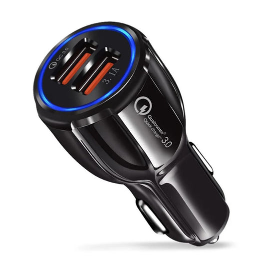 Dual USB Car Charger Adapter | QC 3.0 + 3.1A Fast Charging | Universal Car Charger for All Devices