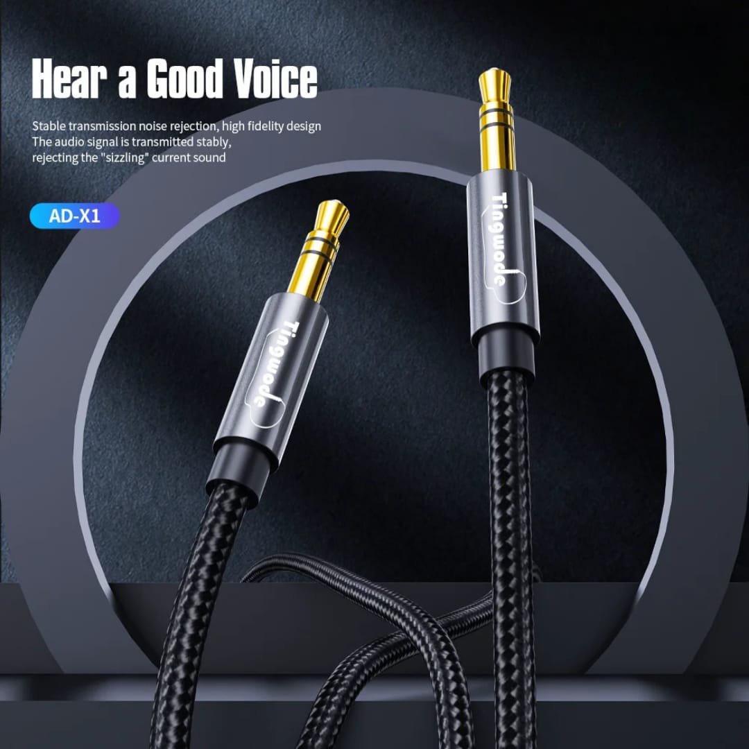 Tingwode AD-X1 Adapter Cable Lightning To 3.5 Mm Jack Audio Aux Transfer 1200 Mm - Navy