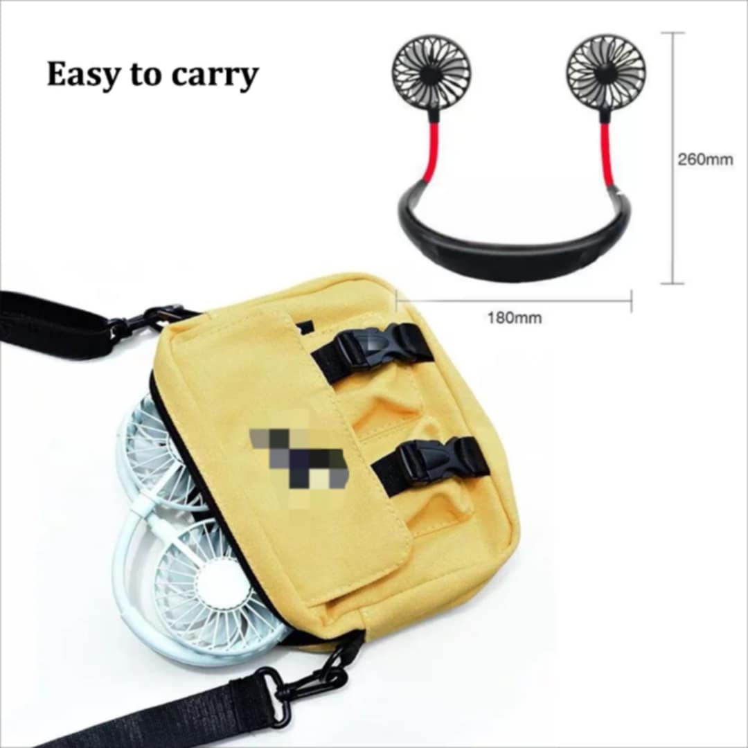 Rechargeable Portable Neck Fan – Hands-Free Cooling with Dual Adjustable Heads"