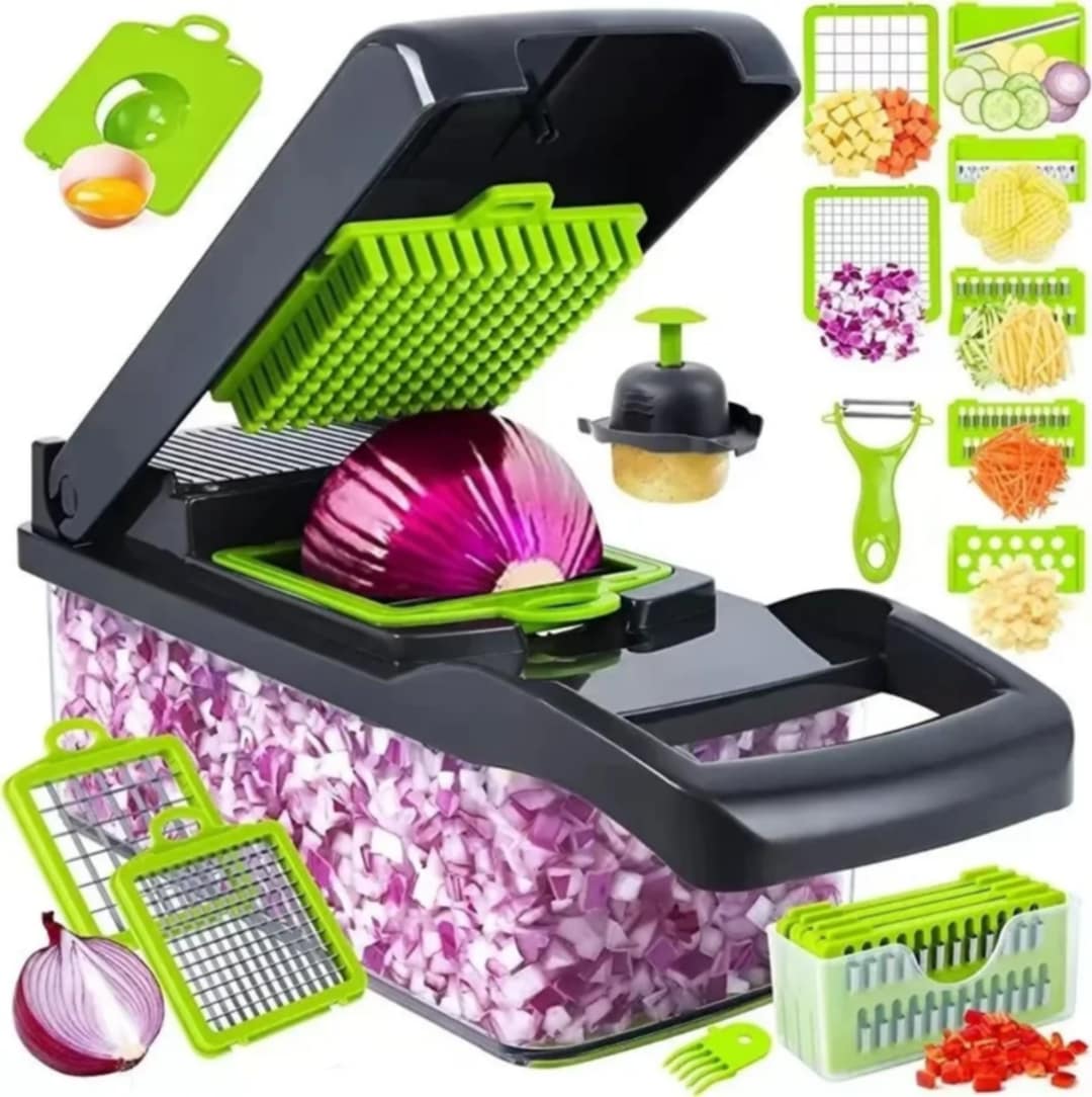 Multi-Functional Vegetable & Fruit Chopper – 12-in-1 Slicer, Dicer & Cutter Set