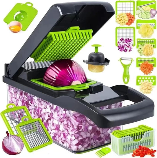 Multi-Functional Vegetable & Fruit Chopper – 12-in-1 Slicer, Dicer & Cutter Set