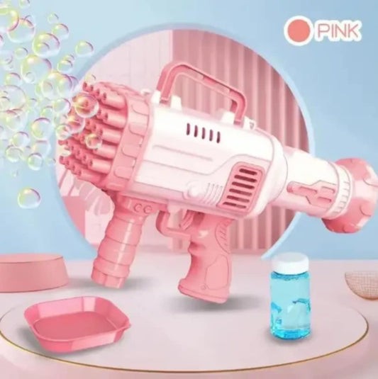 Mega Bubble Blaster Gun – 69-Hole Electric Bubble Machine for Kids (Pink & Blue)