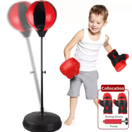 Kids Punching Bag Set with Gloves & Pump – Adjustable Height Boxing Training Toy for Boys & Girls"